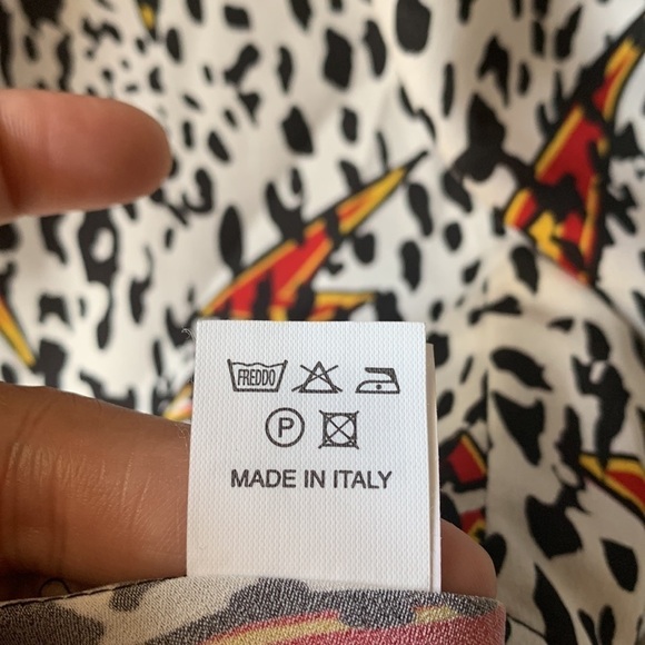 NWT KATE BY LALTRAMODA CAMICI Long Sleeve Lightning Bolt Oversized Tunic Blouse - Picture 6 of 9